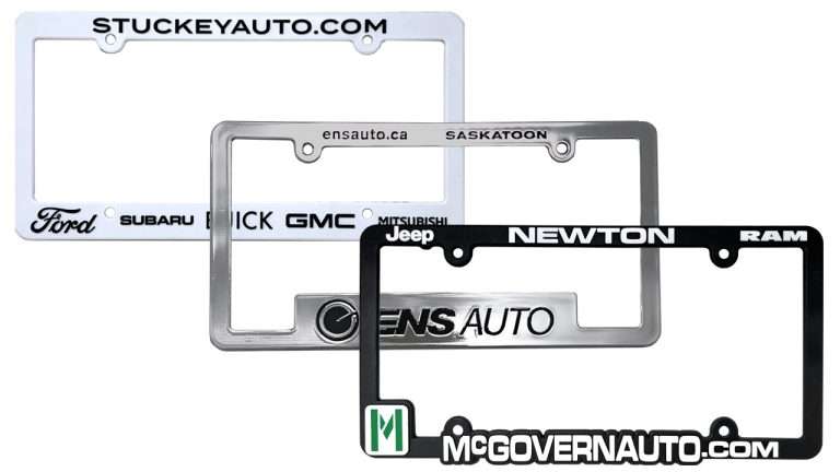 Custom Dealer License Plate Frames Inserts for Car Dealers
