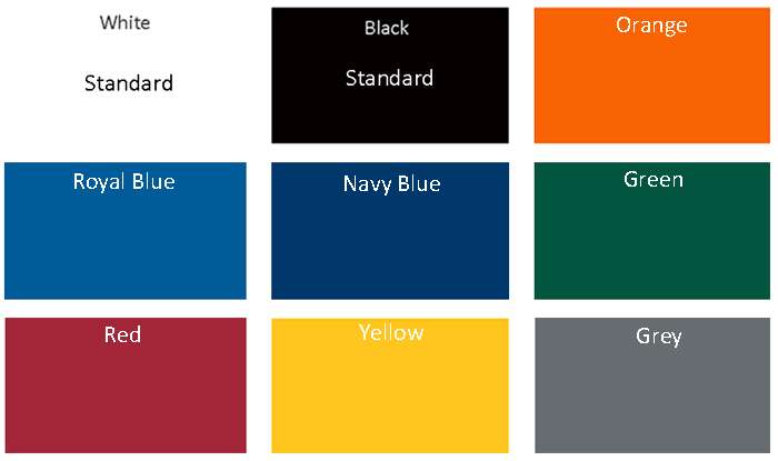 Standard Plastic Frame Resin Material Colors (Frame Color) Standard Plastic Frame Resin Material Colors (Frame Color)
