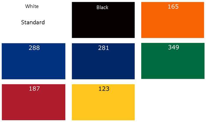 an image of our Standard Plastic Frame Hot Stamp Colors
